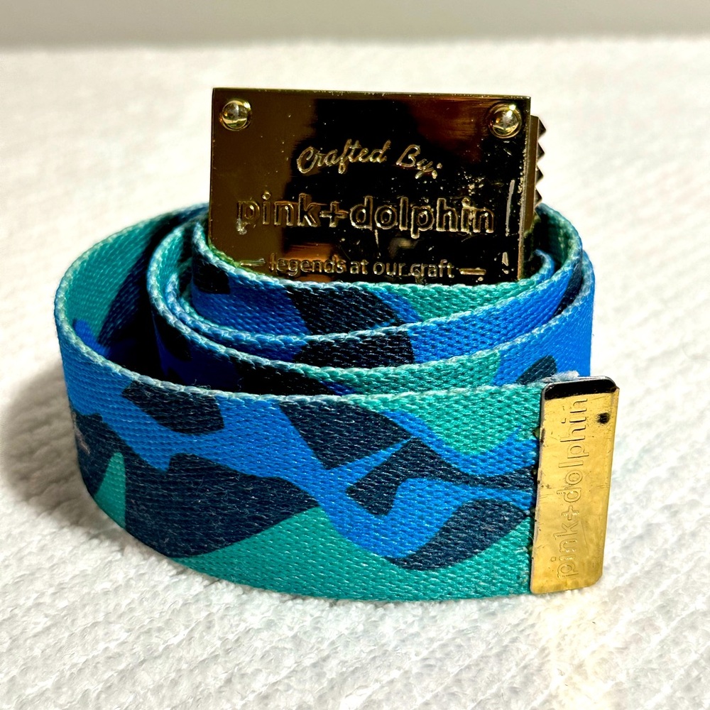 Pink Dolphin Blue Camo Belt